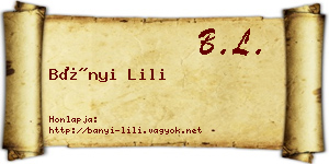 Bányi Lili névjegykártya